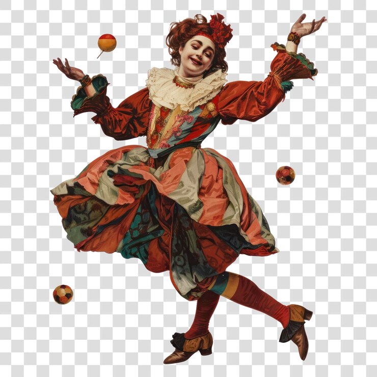 PSD performance de bailes de trajes estranhos em png
