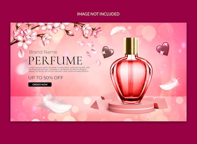 Perfume de mídia social poste banner da web.