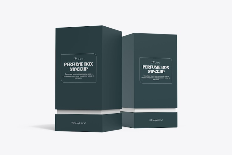 PSD perfume paper box mockup for brand identity