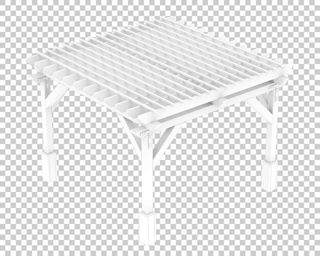 Pérgola aislada sobre fondo transparente Ilustración de renderizado 3d