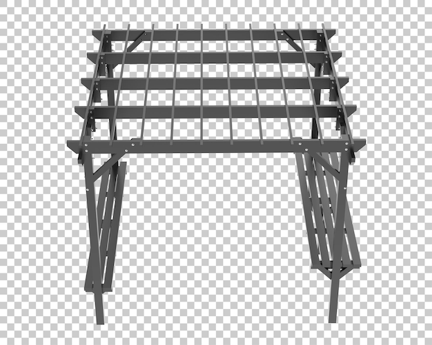 Pergola isolée sur fond transparent illustration de rendu 3d