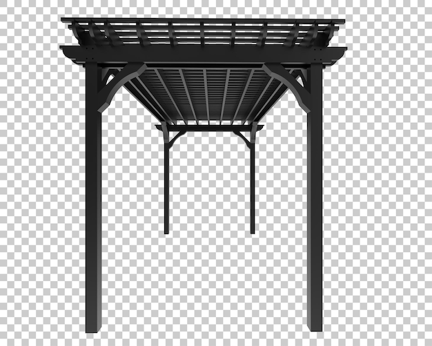 Pergola isoliert auf transparentem hintergrund 3d-darstellung