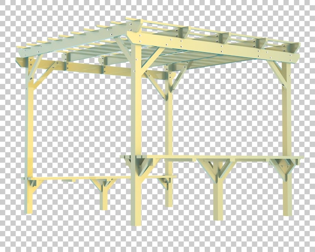 Pergola isoliert auf transparentem hintergrund 3d-darstellung