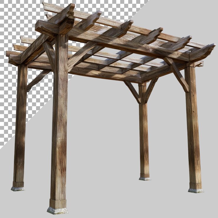PSD pérgola sobre un fondo transparente