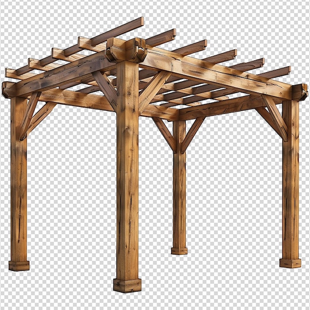 PSD pergolas en bois isolés sur fond transparent