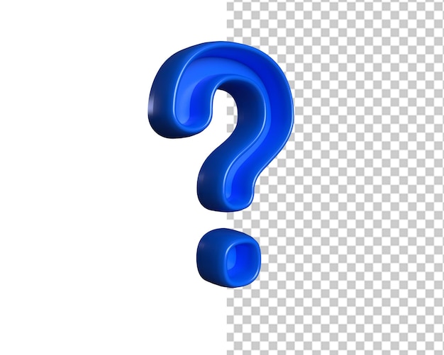 Pergunte ao ícone 3d marca azul