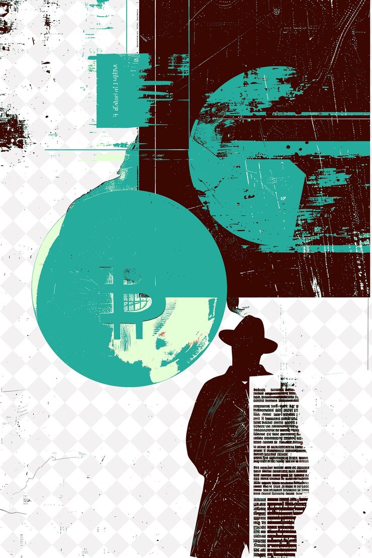 PSD el periódico escolar con una característica de bitcoin entrevistas de bitcoin un diseño de fondo de ilustración plana