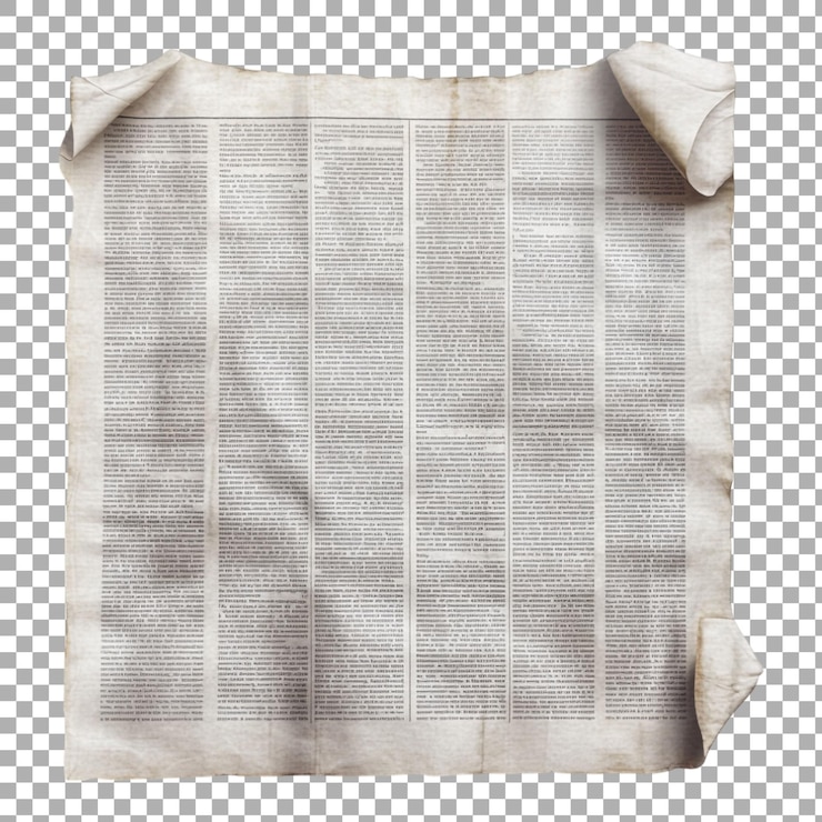 PSD periódico de png contra un fondo transparente