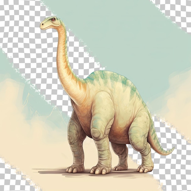 PSD período jurássico diplodocus dinossauro antigo animal isolado fundo transparente