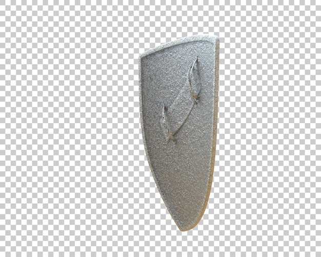 Perisai terisolasi pada ilustrasi render 3D latar belakang