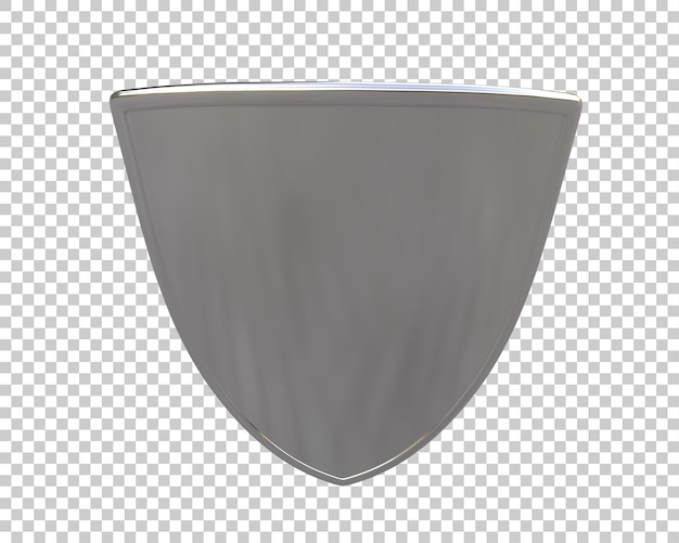 Perisai terisolasi pada ilustrasi render 3D latar belakang