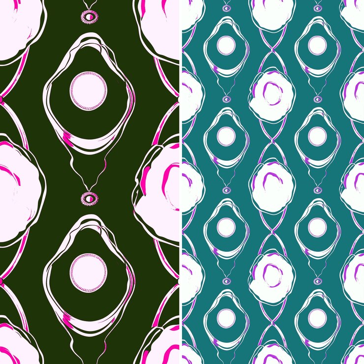 PSD perla con silhouette di ostriche collocata in un sofisticato patte creative abstract geometric vector