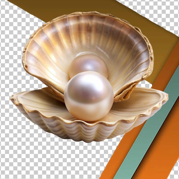 Una perla en una concha de mar