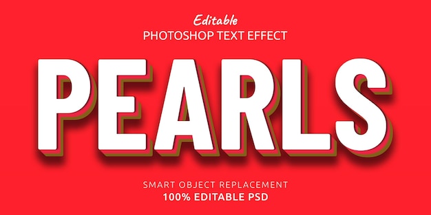 Perlen bearbeitbarer Photoshop-Textstileffekt