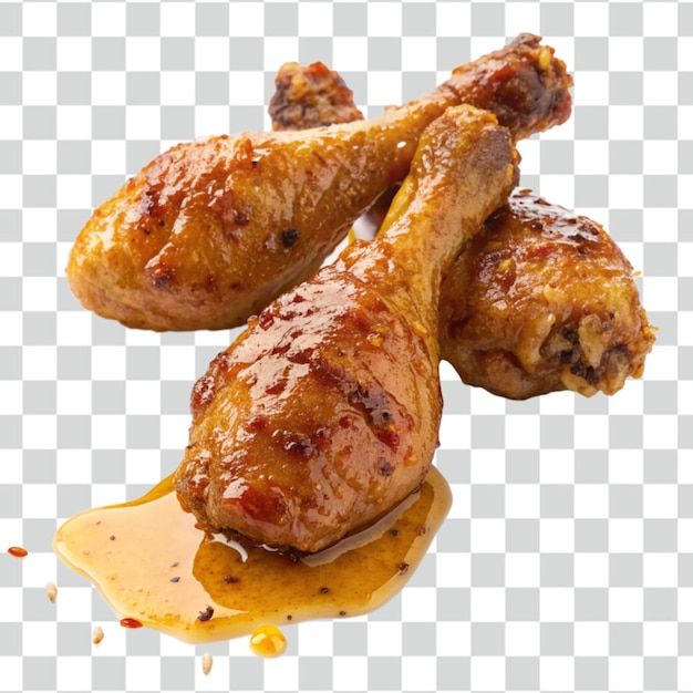 perna de frango isolada sobre um fundo transparente