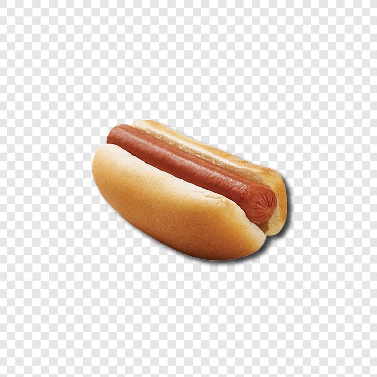 PSD un perrito caliente en un pan con un pan en él