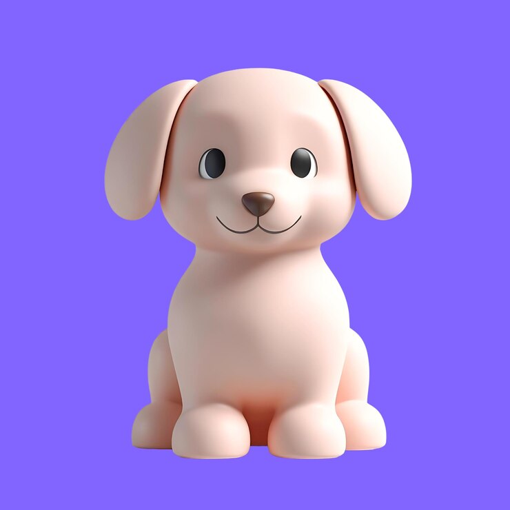 PSD perro adorable y lindo en 3d