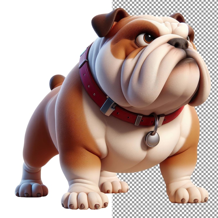 PSD perro aislado en 3d con fondo transparente