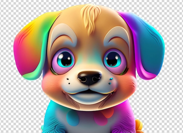 PSD perro bebé arco iris en 3d