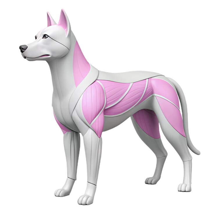 PSD un perro blanco con un estómago rosa y la parte inferior de la espalda