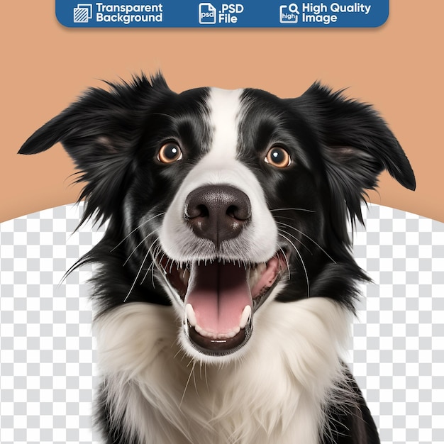 PSD el perro border collie un retrato de la felicidad de cerca