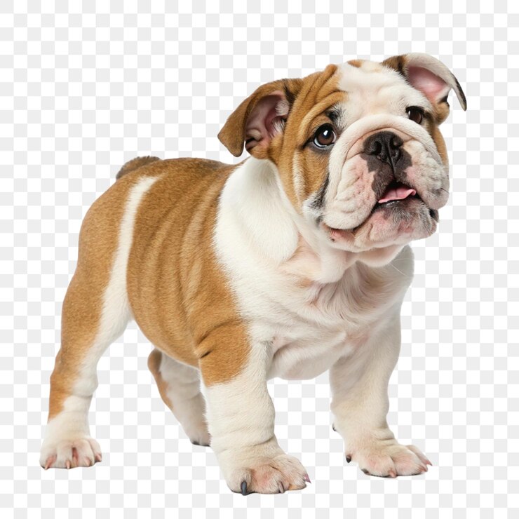 PSD perro de bulldog inglés aislado sobre un fondo transparente