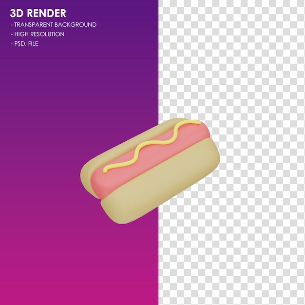 PSD perro caliente icono 3d