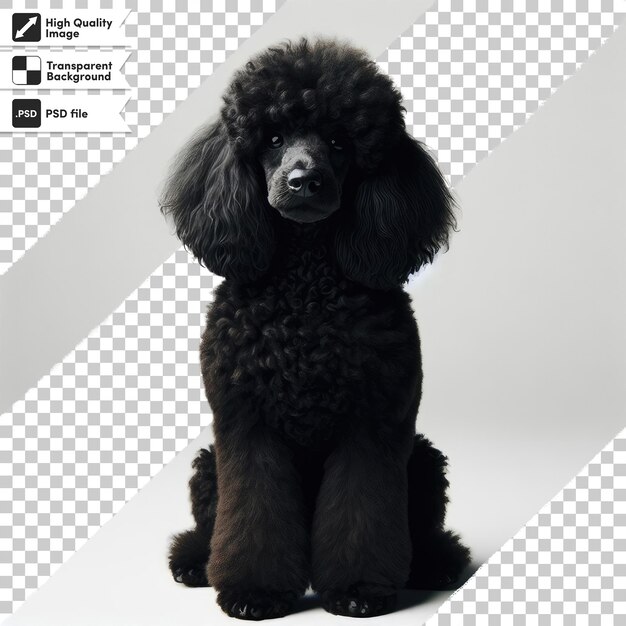 PSD perro de caniche negro psd en fondo transparente con capa de máscara editable