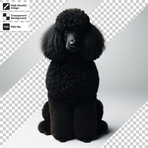 PSD perro de caniche negro psd en fondo transparente con capa de máscara editable