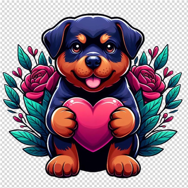 PSD un perro con un corazón que dice amor