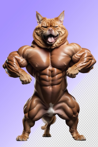 Un perro con un cuerpo que dice bodybuilde