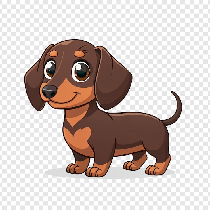 PSD el perro dachshund de dibujos animados