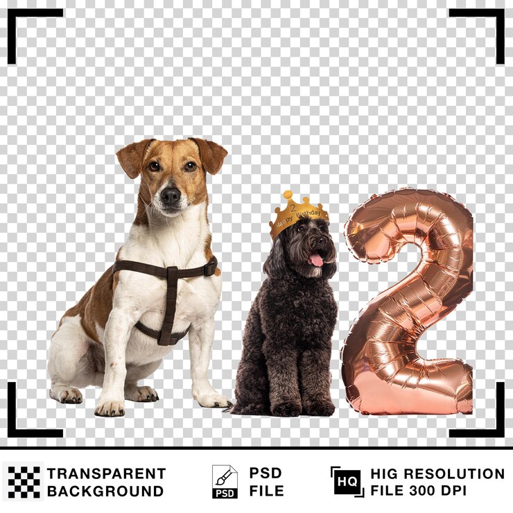 PSD perro de fondo transparente perro realista en un fondo blanco