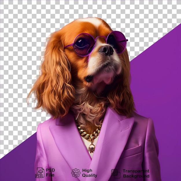 PSD perro con gafas aislado en fondo transparente incluye archivo png