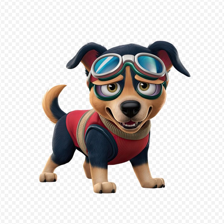 PSD un perro con gafas y gafas con un perro que usa gafas