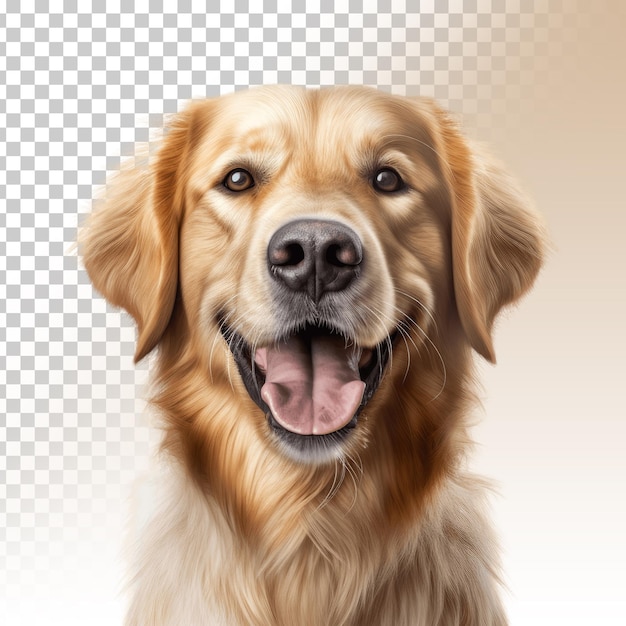 PSD perro golden retriever sobre un fondo transparente