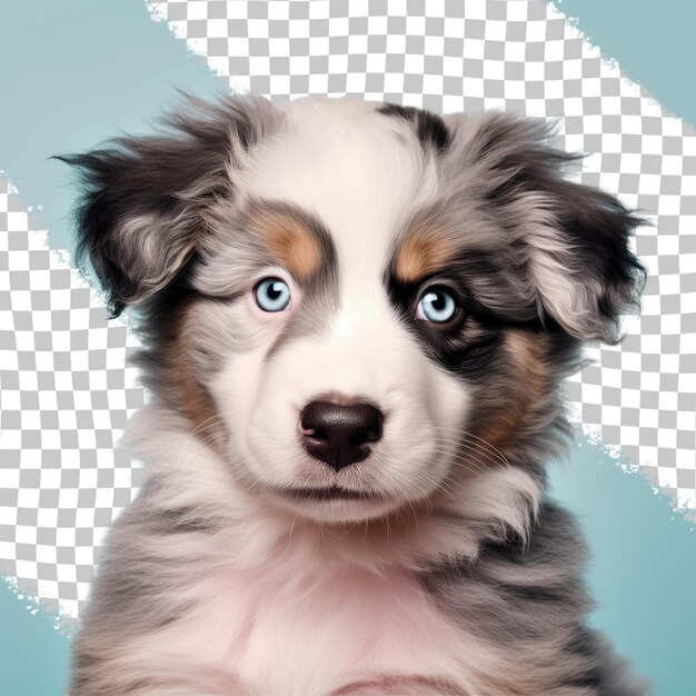 PSD perro lindo con ojos azules en foco contra un fondo transparente