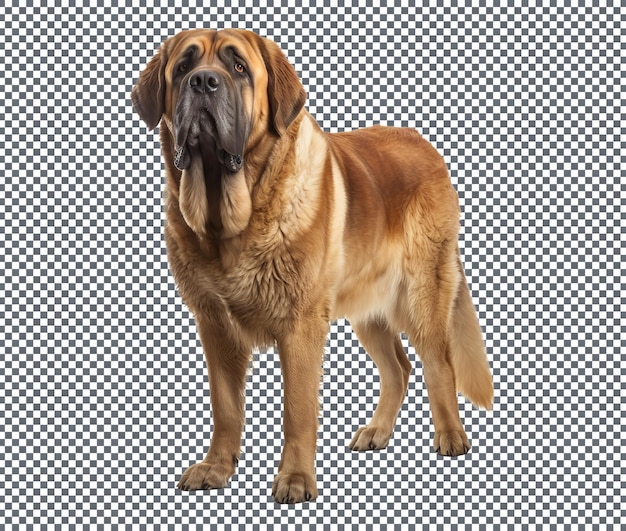 Un perro de piel de color marrón teñido aislado en un fondo transparente