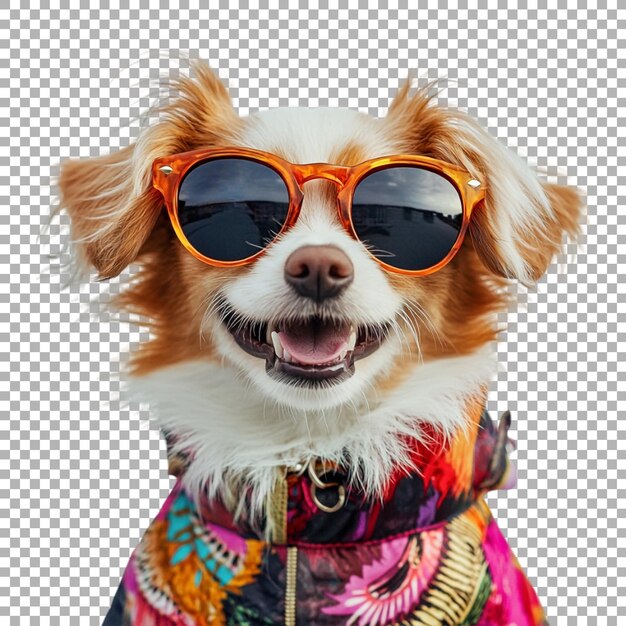 Perro de PNG con disfraz de verano en un fondo transparente Generado por Ai