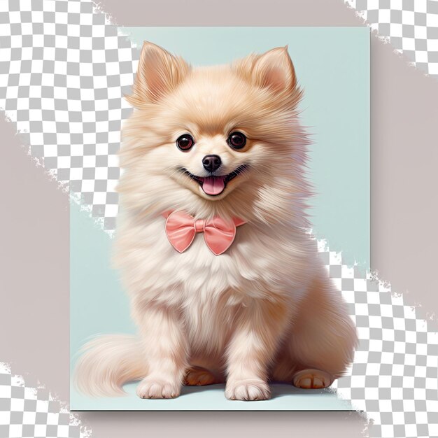 PSD perro de pomerania solo en un fondo transparente