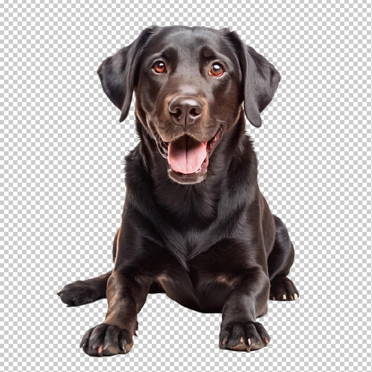 PSD un perro que está sentado en un fondo transparente con una imagen de un perro