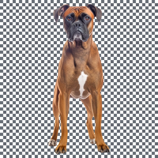 Perro de raza Boxer aislado sobre un fondo transparente