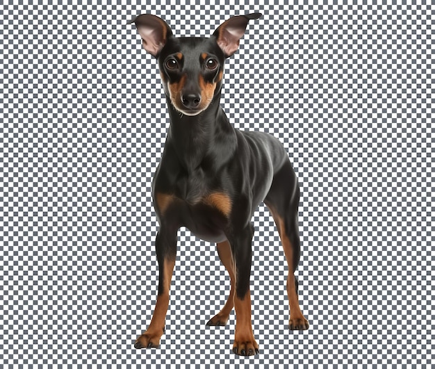 PSD perro de raza manchester terrier aislado sobre un fondo transparente