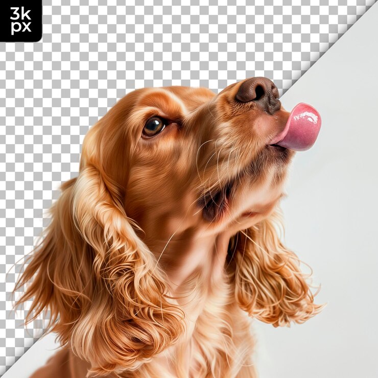 PSD un perro sacando su lengua con su lengua saliendo