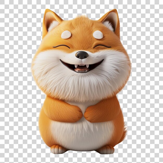 Perro shiba de estilo 3D aislado en un fondo transparente