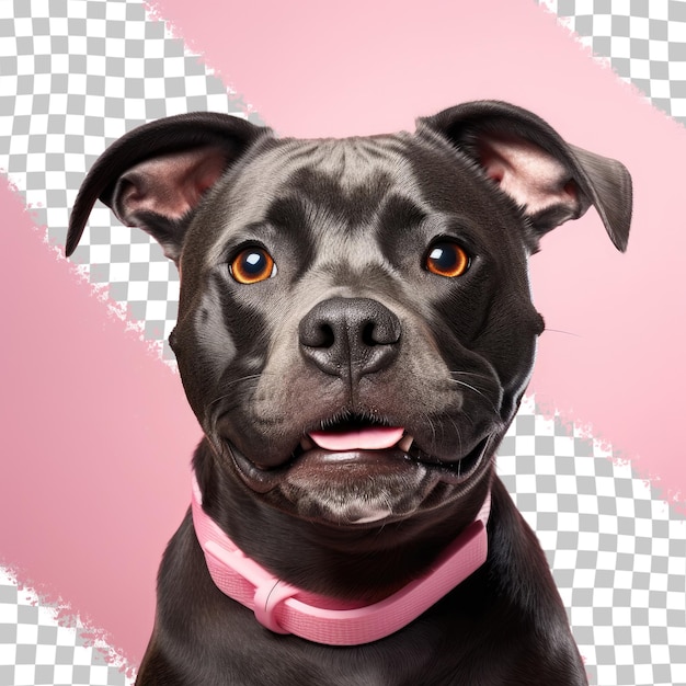 PSD perro staffy contra fondo transparente