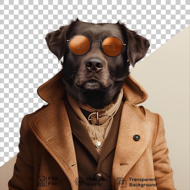 PSD perro con traje aislado en fondo transparente incluye archivo png