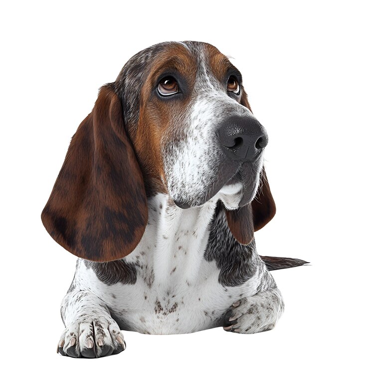 PSD perro triste aislado sobre un fondo transparente