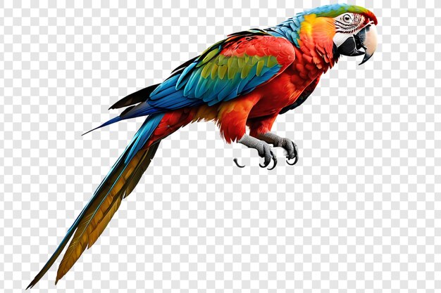 PSD le perroquet macaw png isolé sur un fond transparent