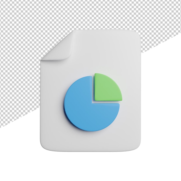 Persentation File Document vista frontal 3d rendering icono ilustración sobre fondo transparente